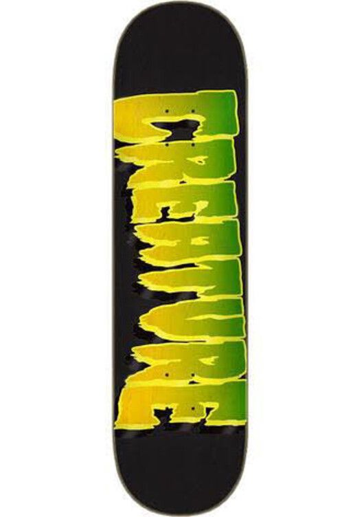 Creature Skateboard&#x20;Logo&#x20;Outline&#x20;Stumps&#x20;8.25&#x20;yellow&#x20;green