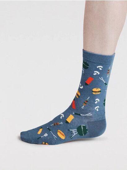 Thought Socken King of the Grill Socks dusty blue