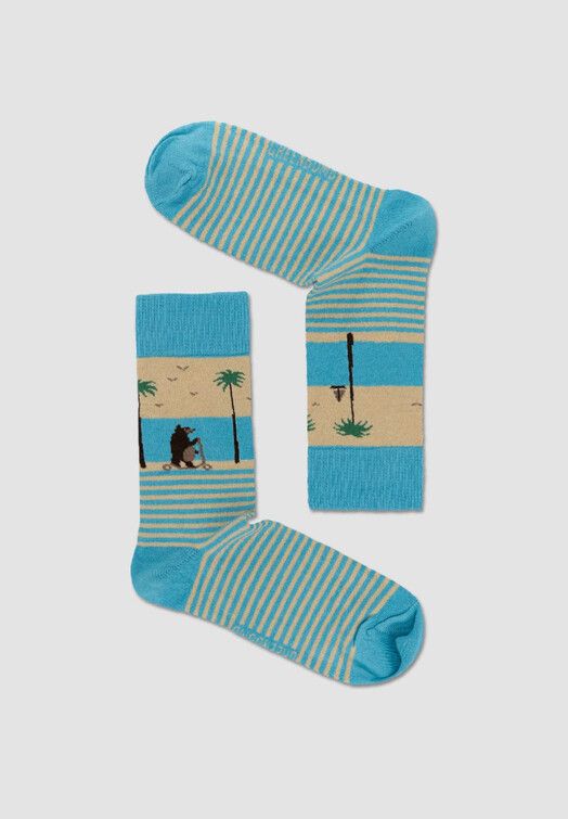 GreenBomb Socken&#x20;Animal&#x20;Bear&#x20;Beach&#x20;light&#x20;blue