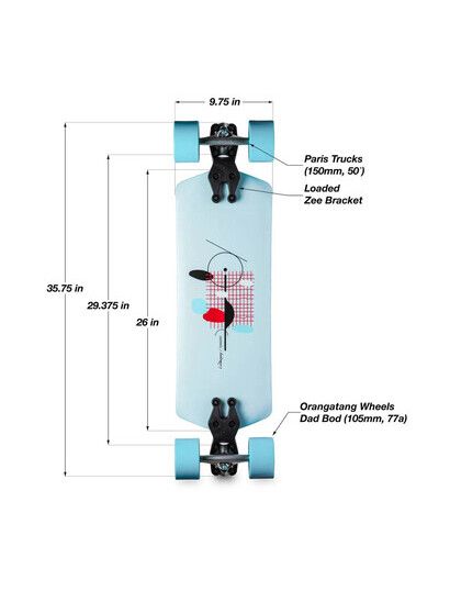 Loaded Longboard Tangent 36" Complete w. Dad Bods 105/77a