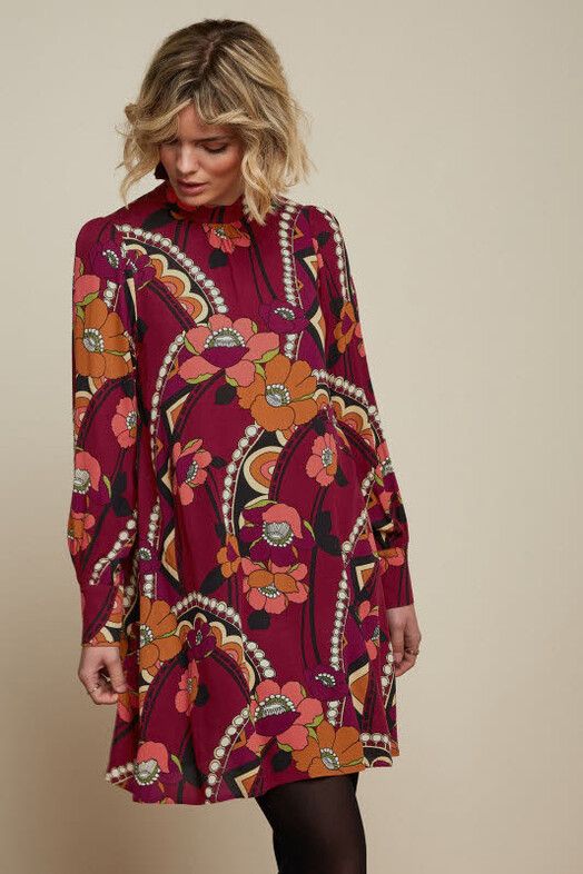 King Louie Kleid&#x20;Sandy&#x20;Dress&#x20;Lovechild&#x20;cabernet&#x20;red