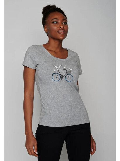 GreenBomb T-Shirt Bike Seagulls heather grey