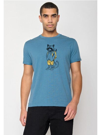 GreenBomb T-Shirt Animal Raccoon Hike steelblue