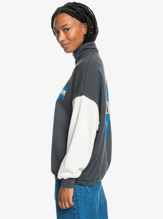 Quiksilver Women Sweater&#x20;UNI&#x20;Halfzip&#x20;Block&#x20;Screen&#x20;tarmac