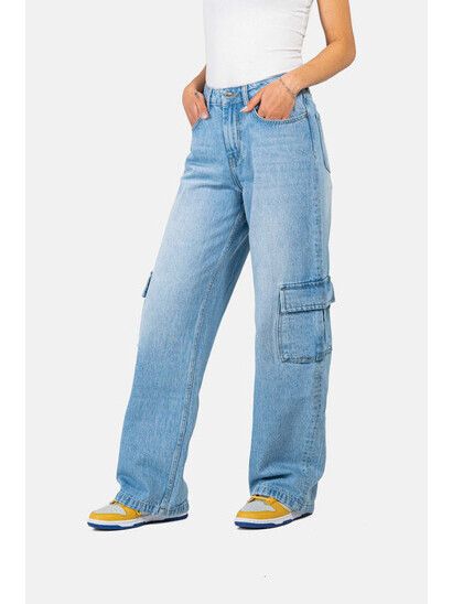 Reell Hose Women Mia Cargo Jeans light blue