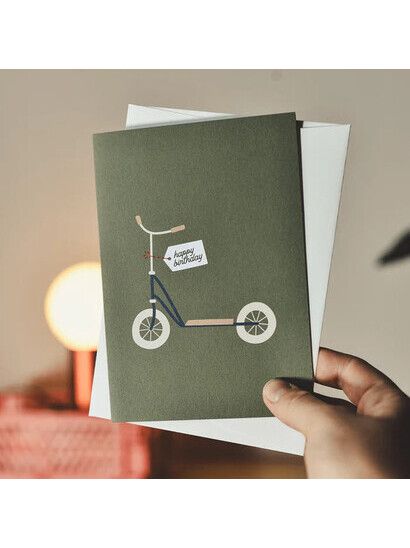 Roadtyping Postkarte Grußkarte Happy birthday Roller