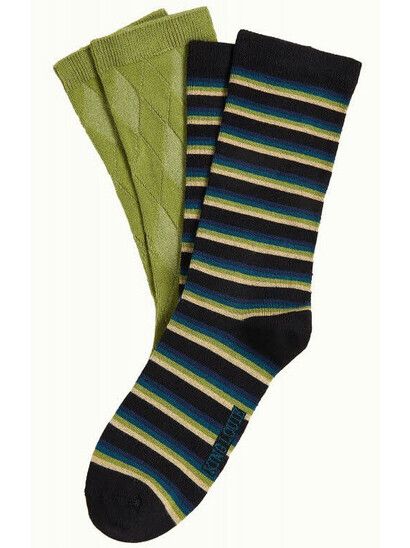 King Louie Socken Socks 2-Pack Century Stripe woodbine gre