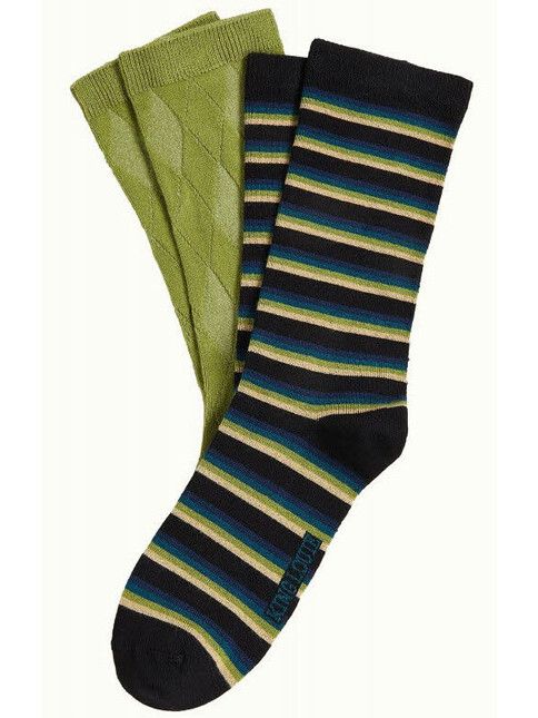 King Louie Socken Socks 2-Pack Century Stripe woodbine gre