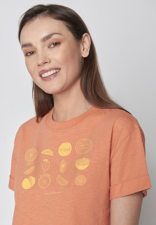 GreenBomb T-Shirt&#x20;Bike&#x20;Citrus&#x20;peach