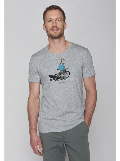 GreenBomb T-Shirt Animal Donkey Bike heather grey