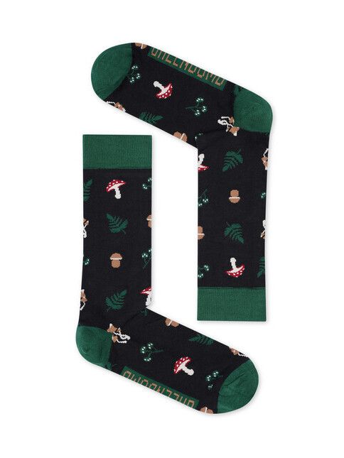 GreenBomb Socken Nature Mushrooms black