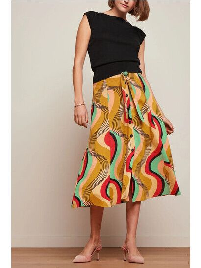 King Louie Rock Judy Midi Skirt harvest yellow