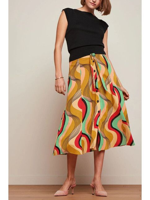 King Louie Rock Judy Midi Skirt harvest yellow