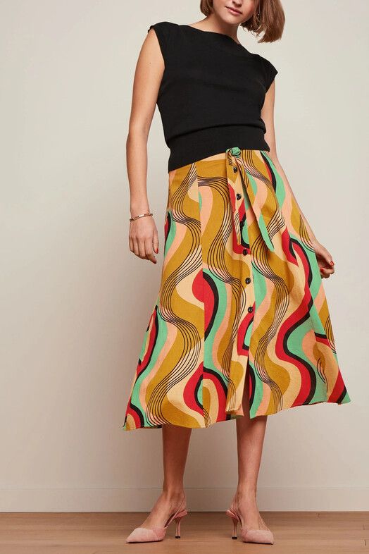 King Louie Rock&#x20;Judy&#x20;Midi&#x20;Skirt&#x20;harvest&#x20;yellow