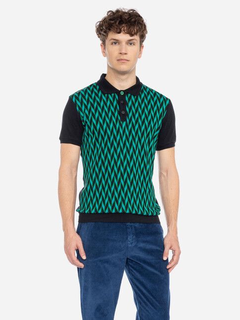 ATO Berlin Poloshirt Enzio GOTS Polo black/green