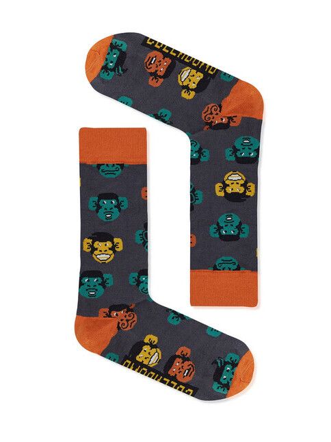 GreenBomb Socken Animal Chimps dark grey