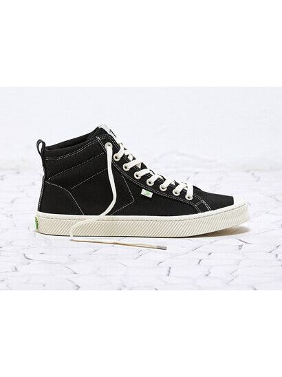 Cariuma Sneaker Oca High black canvas contrast thread