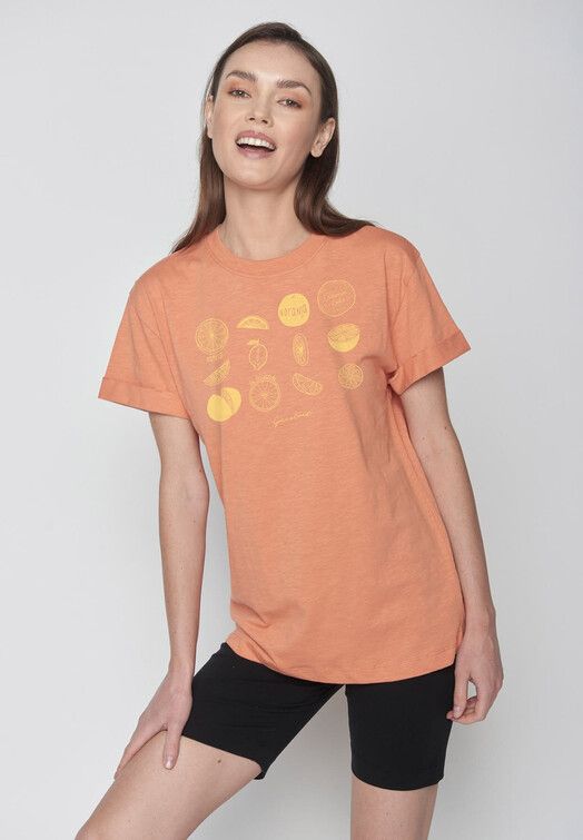 GreenBomb T-Shirt&#x20;Bike&#x20;Citrus&#x20;peach