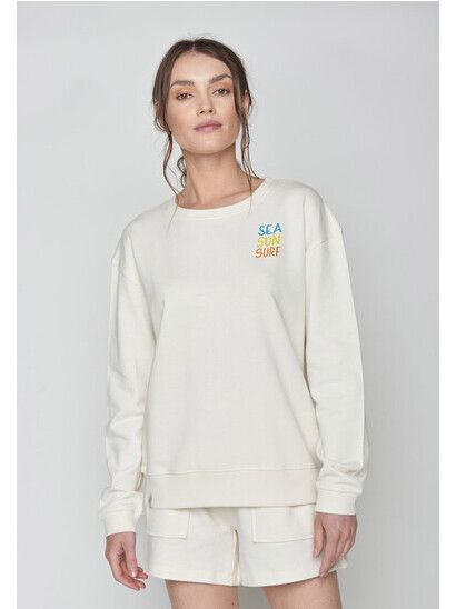 GreenBomb Sweater Lifestyle Sea Sun Surf creme white