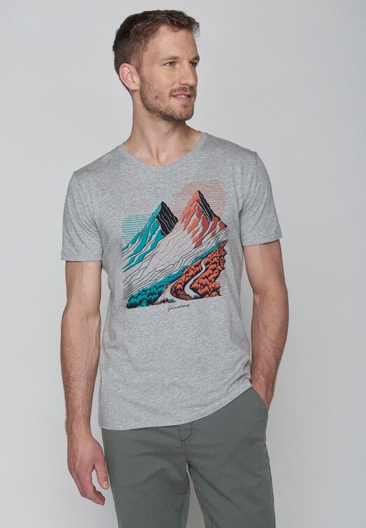 GreenBomb T-Shirt&#x20;Nature&#x20;Twin&#x20;Hills&#x20;heather&#x20;grey