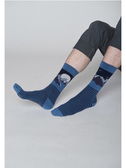 GreenBomb Socken Nature Mountain Night blue