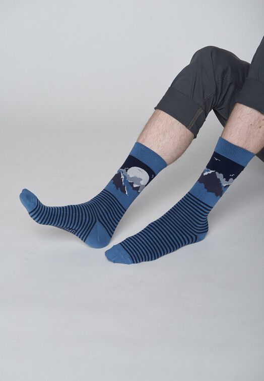 GreenBomb Socken&#x20;Nature&#x20;Mountain&#x20;Night&#x20;blue