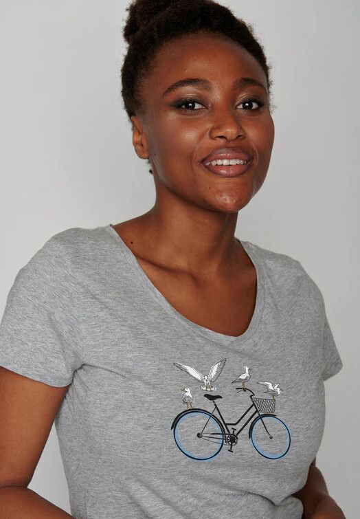 GreenBomb T-Shirt&#x20;Bike&#x20;Seagulls&#x20;heather&#x20;grey