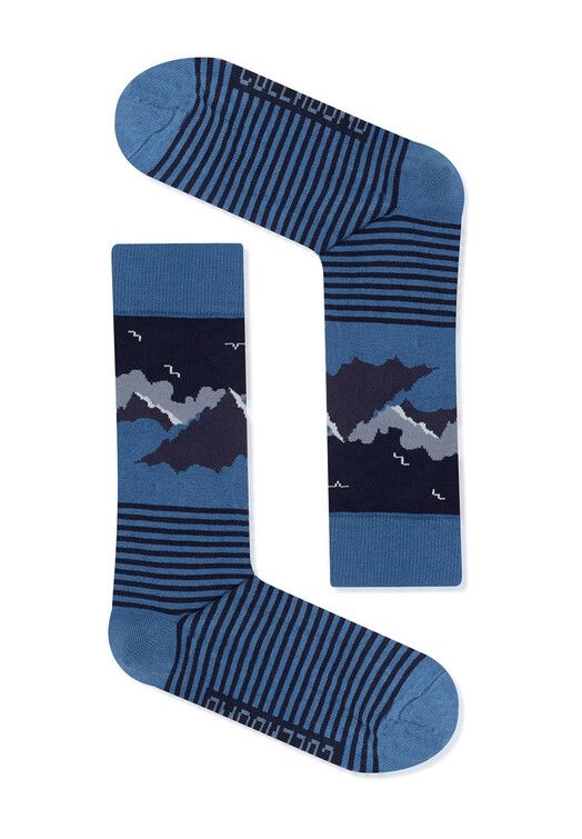 GreenBomb Socken&#x20;Nature&#x20;Mountain&#x20;Night&#x20;blue