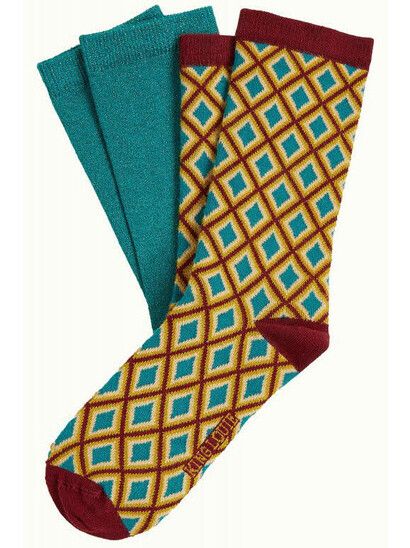 King Louie Socken Socks 2-Pack Brash Ponderosa Green