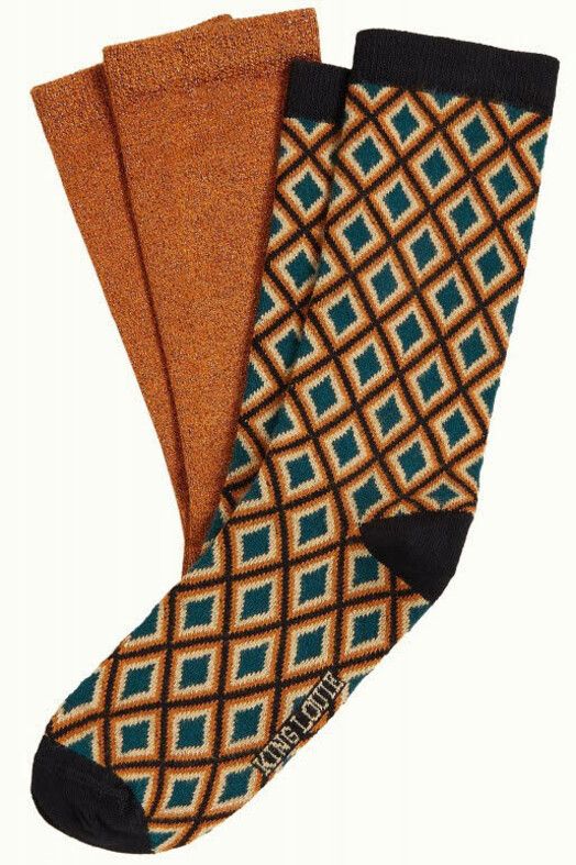 King Louie Socken&#x20;Socks&#x20;2-Pack&#x20;Combo&#x20;Brash&#x20;Maple&#x20;Orange