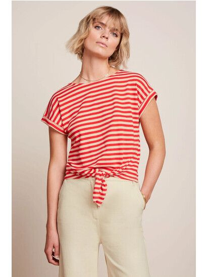 King Louie T-Shirt Aria Knot Shirt Chopito Stripe fire red