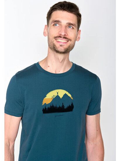 GreenBomb T-Shirt Nature Forest Happy blue stone