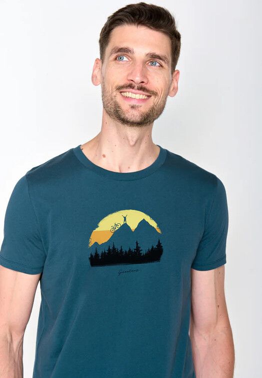 GreenBomb T-Shirt&#x20;Nature&#x20;Forest&#x20;Happy&#x20;blue&#x20;stone