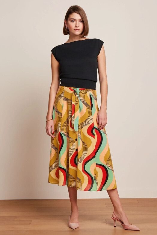 King Louie Rock&#x20;Judy&#x20;Midi&#x20;Skirt&#x20;harvest&#x20;yellow