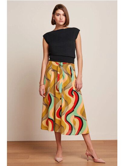 King Louie Rock Judy Midi Skirt harvest yellow