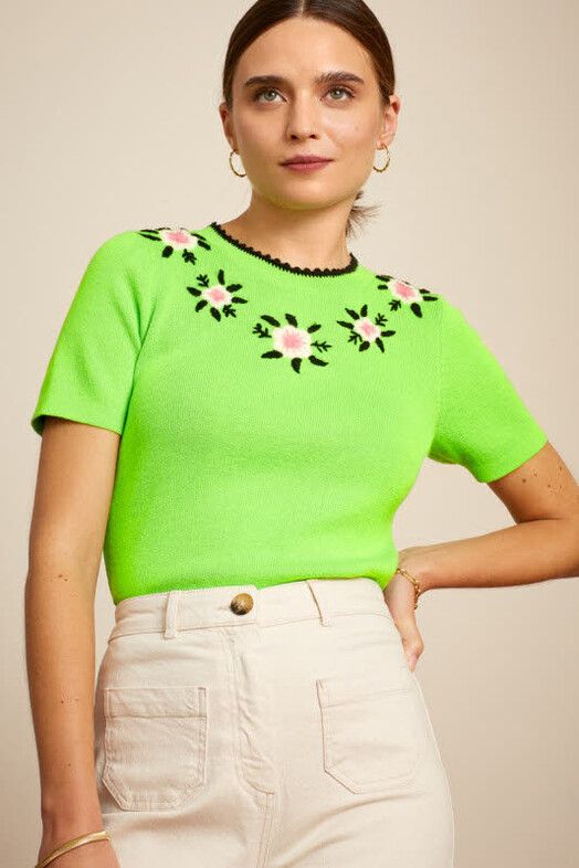 King Louie T-Shirt&#x20;Agnes&#x20;Top&#x20;Patel&#x20;neon&#x20;green