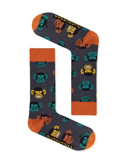 GreenBomb Socken Animal Chimps dark grey