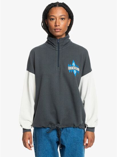 Quiksilver Women Sweater UNI Halfzip Block Screen tarmac