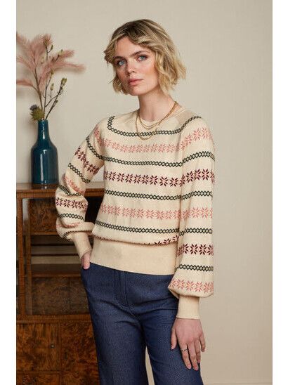 King Louie Pullover Bell Top Molena cream