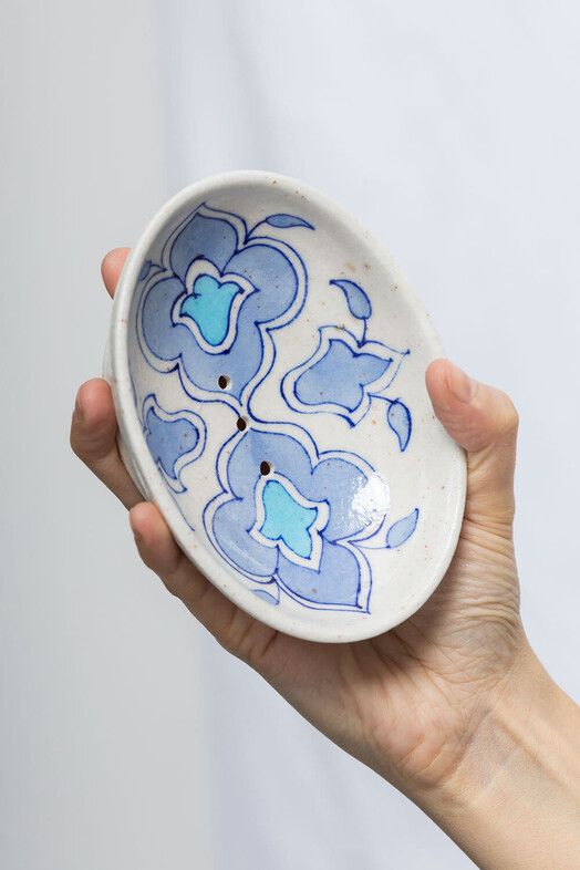 Tranquillo Seifenschale&#x20;POR&#x20;558&#x20;Blue&#x20;Pottery&#x20;white&#x2F;blue