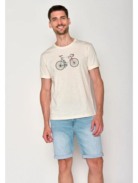 GreenBomb T-Shirt Bike Enzo creme white
