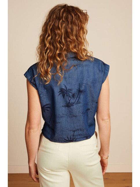 King Louie Hemd Knot Blouse Daytrip denim blue