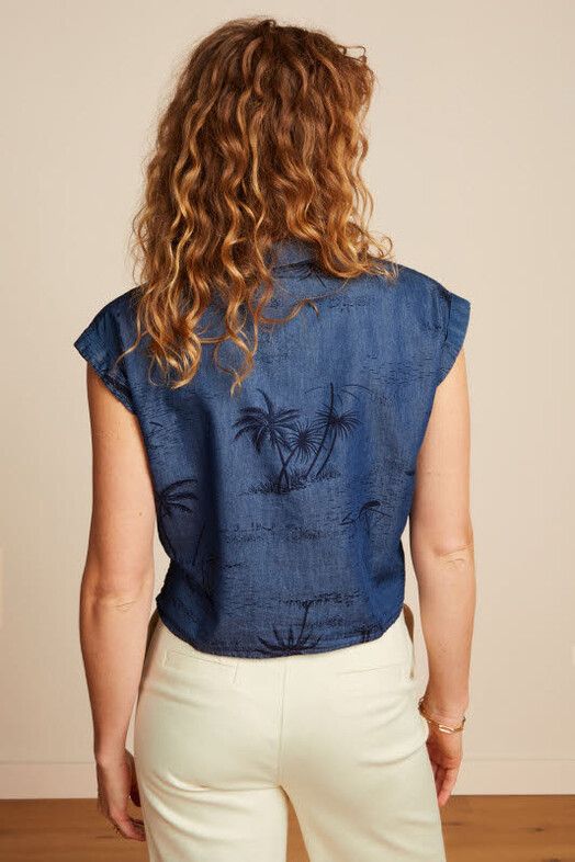 King Louie Hemd&#x20;Knot&#x20;Blouse&#x20;Daytrip&#x20;denim&#x20;blue