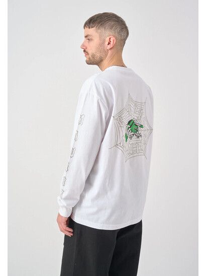 Cleptomanicx Longsleeve Spiderweb white