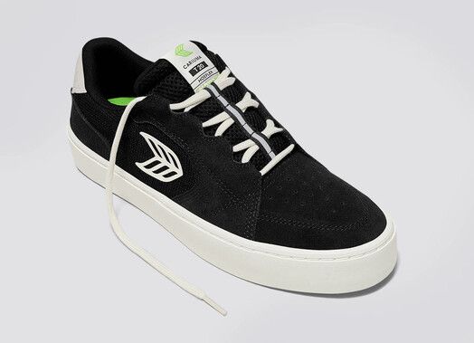 Cariuma Skateschuh&#x20;T20&#x20;Pro&#x20;black&#x20;suede&#x20;mesh&#x20;ivory&#x20;logo