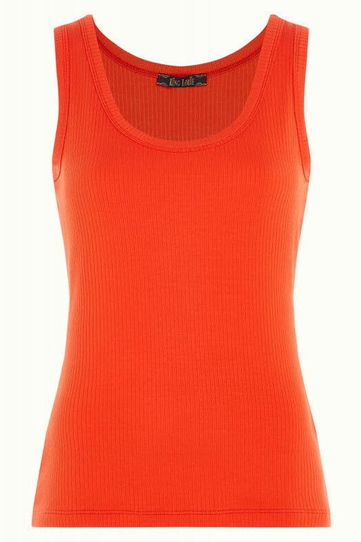 King Louie Top&#x20;Brigitta&#x20;Top&#x20;Uni&#x20;Rib&#x20;sun&#x20;orange