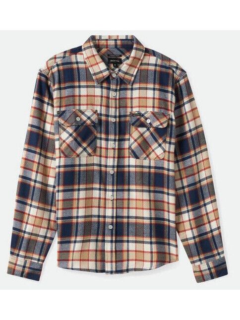 Brixton Hemd Bowery L/S Flannel washed navy, barn red