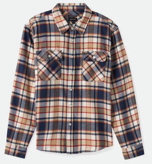 Brixton Hemd&#x20;Bowery&#x20;L&#x2F;S&#x20;Flannel&#x20;washed&#x20;navy,&#x20;barn&#x20;red