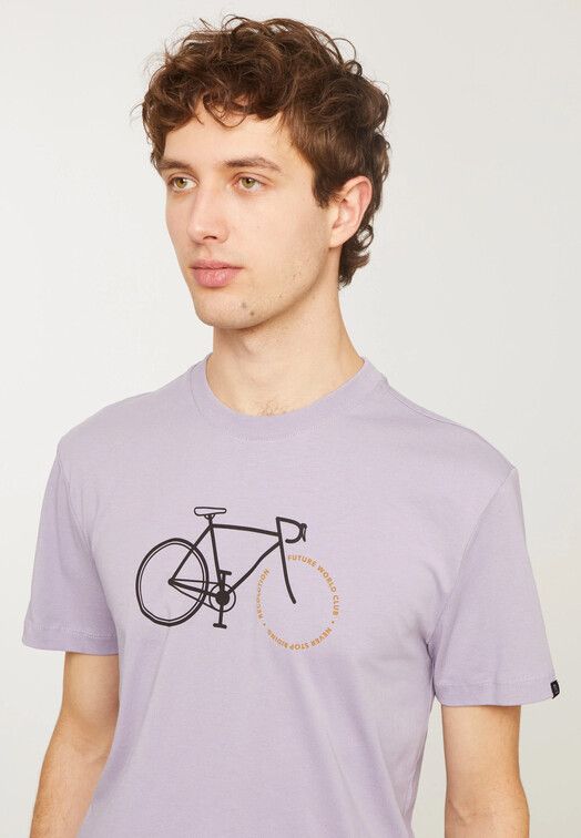 Recolution T-Shirt&#x20;Agave&#x20;Bike&#x20;Letters&#x20;grey&#x20;lilac