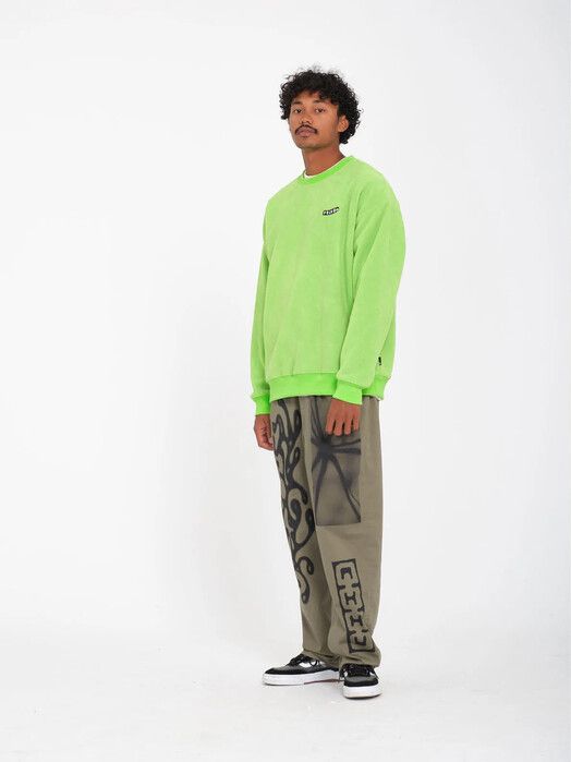 Volcom Sweater&#x20;Too&#x20;Kool&#x20;Crew&#x20;electric&#x20;green